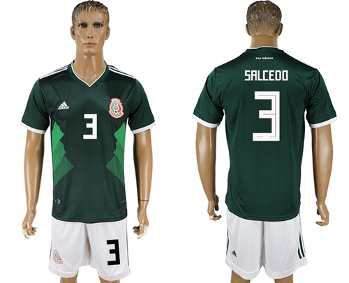 Mexico #3 Salcedo Green Home Soccer Country Jersey